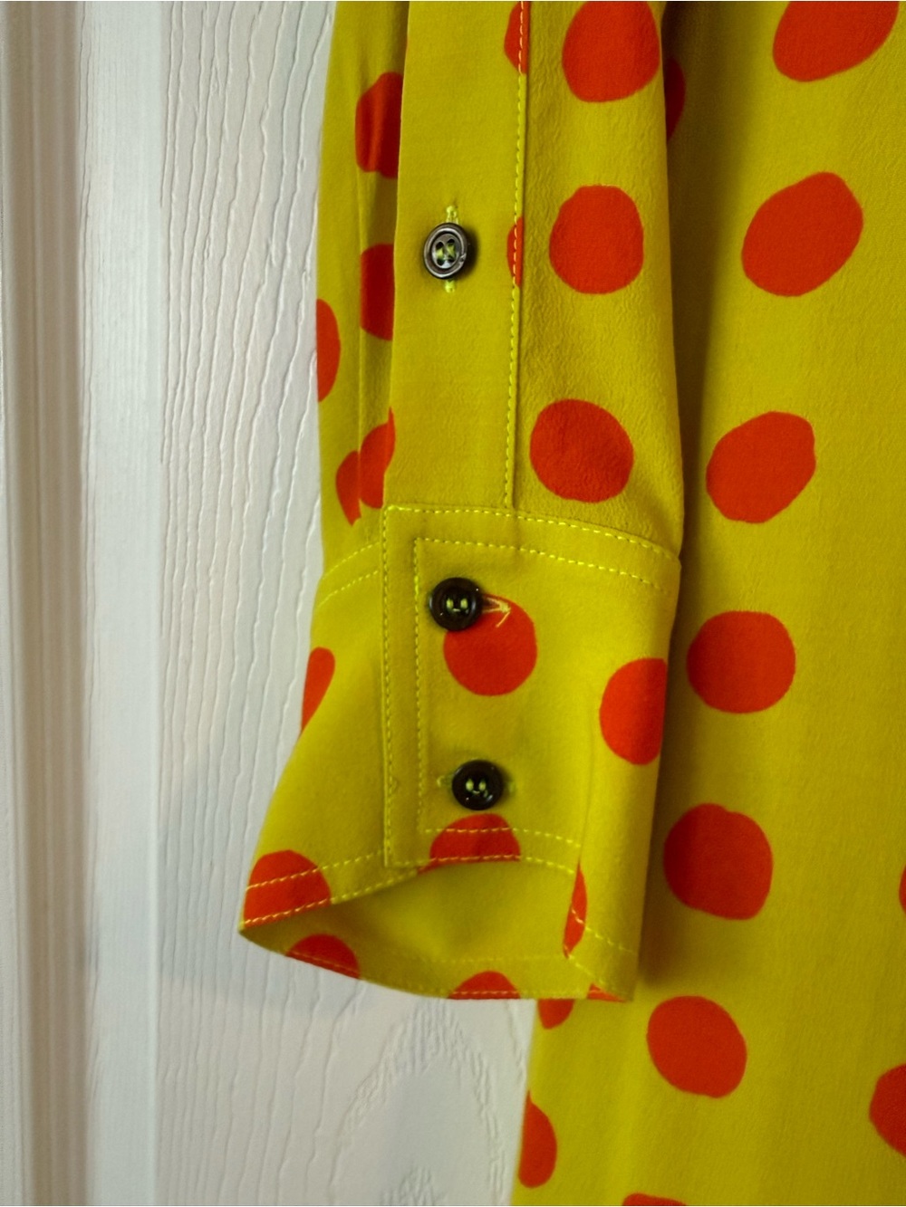 Christopher John Rogers Lime Maxi Dress with Red Polka Dots - Picture 4 of 5